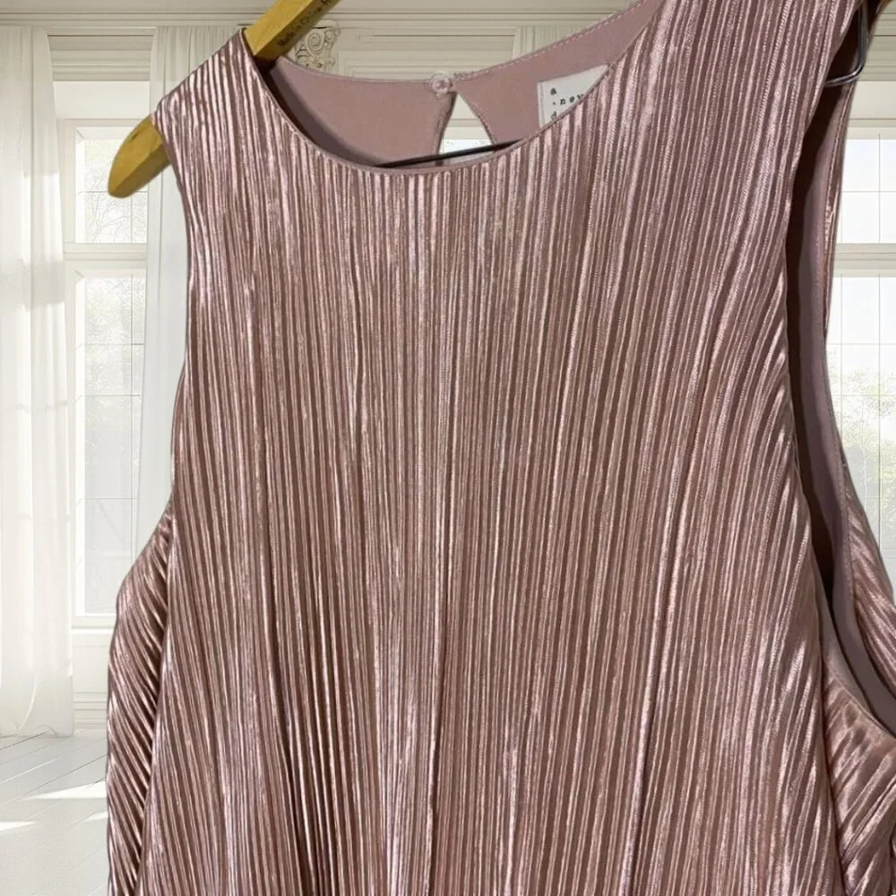 NWT A New Day Blush Pink Pleated Swing Top Sleeveless Keyhole Back Large - Picture 7 of 15
